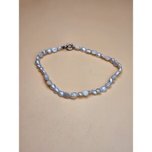 Vintage Freshwater KESHI Silver Pearls Bracelet‎ 7" Inch FREE FREE $HIPPING!!!